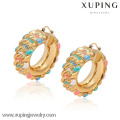 91412 Xuping Fashion Jewelry 18K Pendientes chapados en oro Pendientes de aro